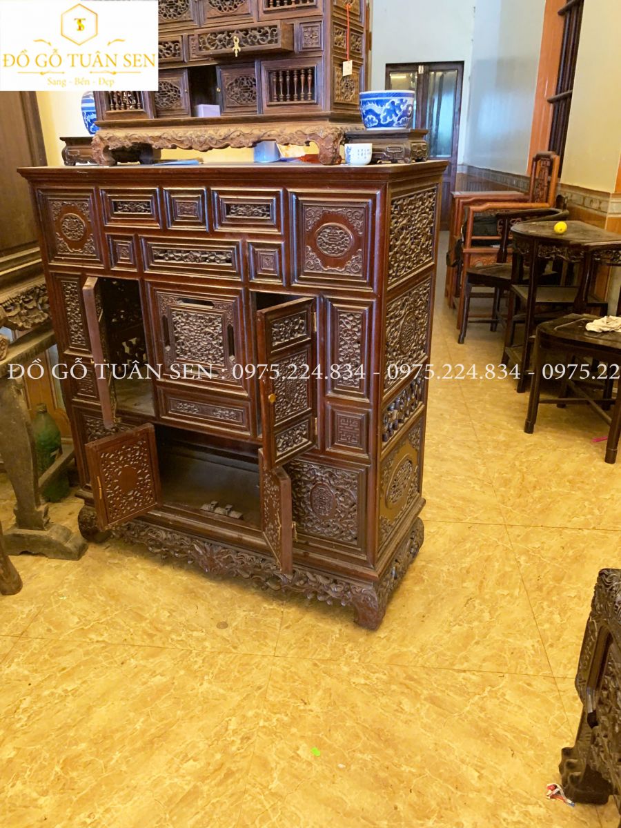 Hình ảnh tủ huế gỗ gụ
